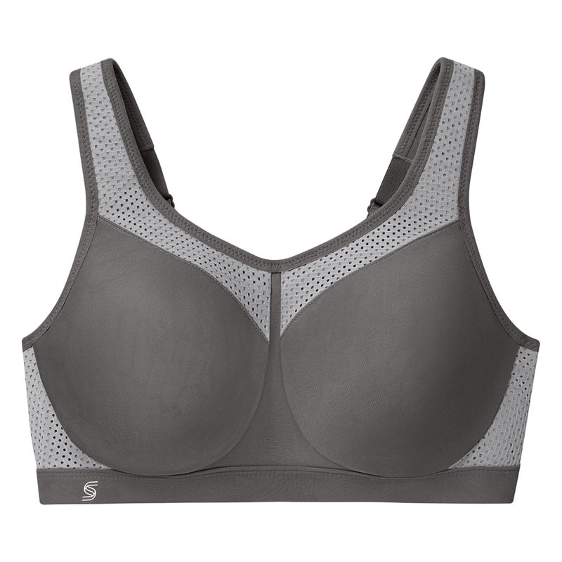 Glamorise Full Figure Plus Size High Impact Wonderwire Sports Bra Underwire #9066 Gray - Image 3